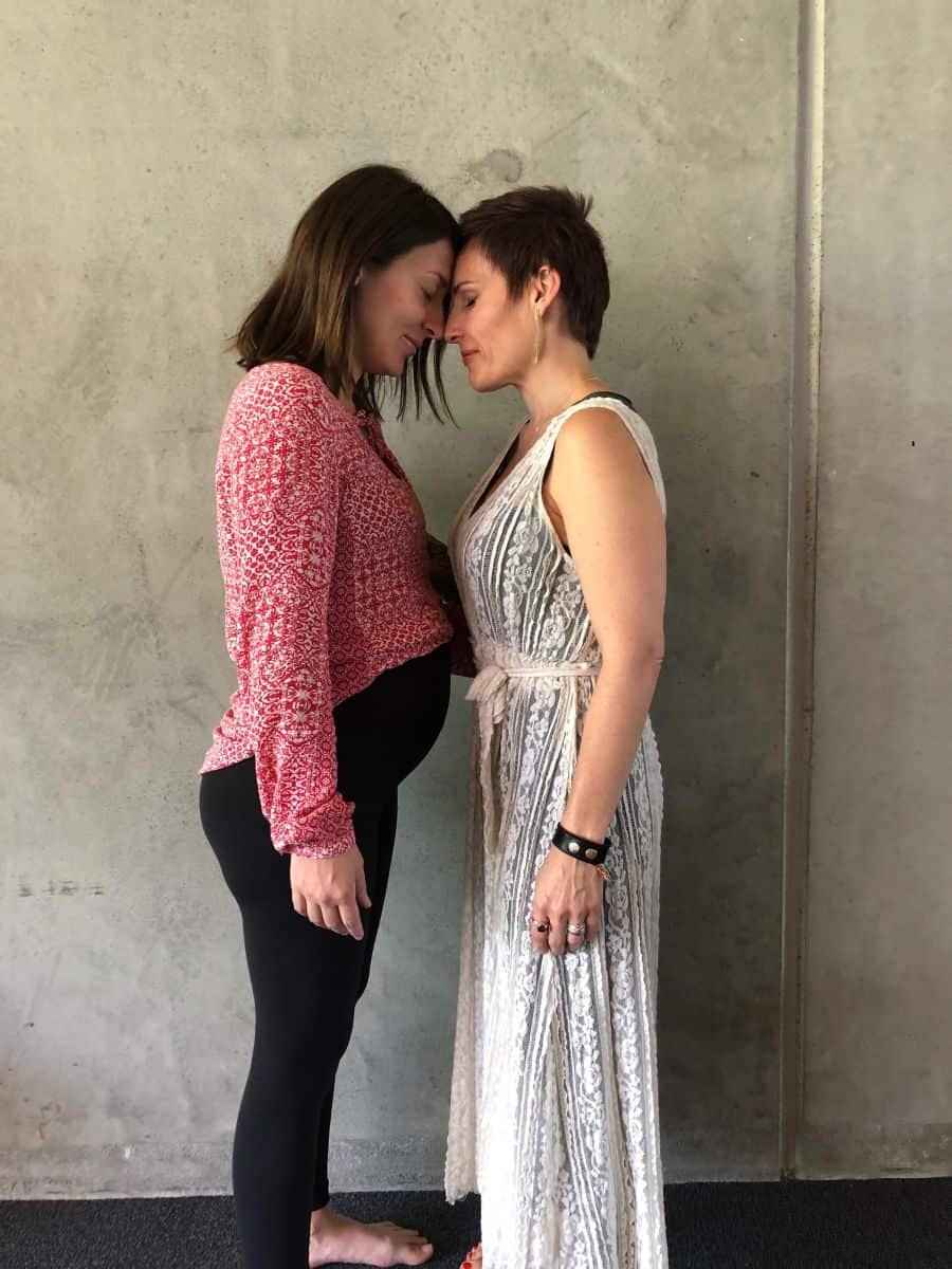 KeiShana and Amy at the Pregnancy Yoga Teacher Training at Contemporary Yoga